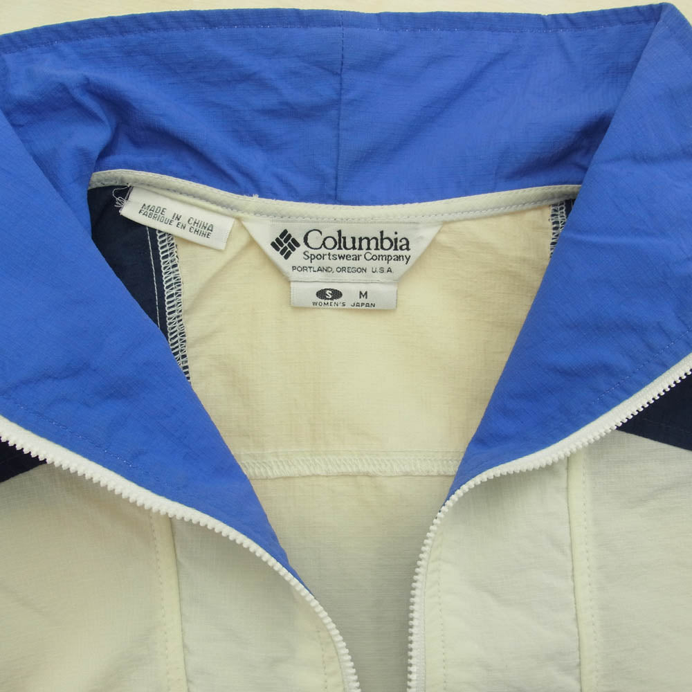Columbia コロンビア ヴィンテージ 90s 白三角タグ ナイロンプルオーバージャケット オフホワイト系 S【中古】