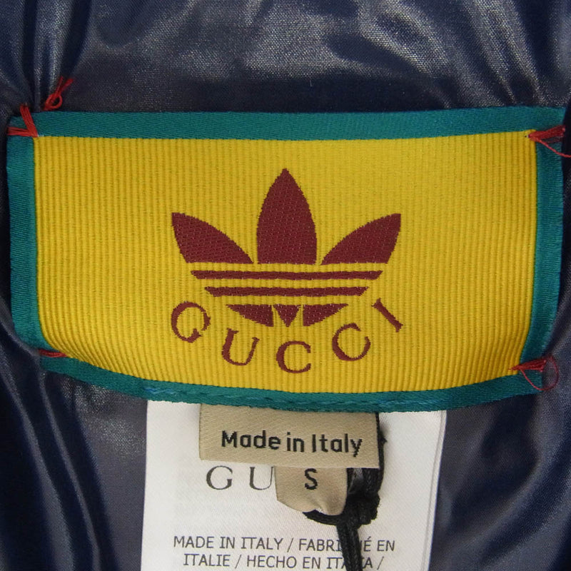 GUCCI グッチ 727794 adidas アディダス ダウン ベスト ポンチョ ネイビー系 S【極上美品】【中古】