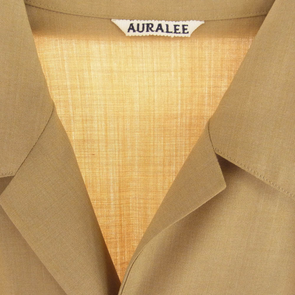 AURALEE オーラリー 19SS A9SB01WT WOOL SILK TROPICAL SHIRTS JACKET ウール トロピカル シャツ ジャケット ライトブラウン系【中古】