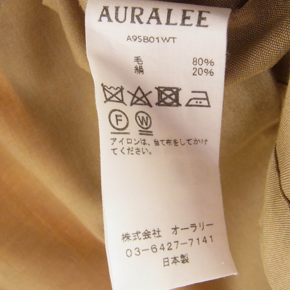 AURALEE オーラリー 19SS A9SB01WT WOOL SILK TROPICAL SHIRTS JACKET ウール トロピカル シャツ ジャケット ライトブラウン系【中古】