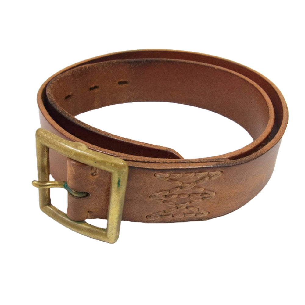VISVIM ビズビム PLAIN BELT プレーン レザー ベルト ブラウン系 32【中古】