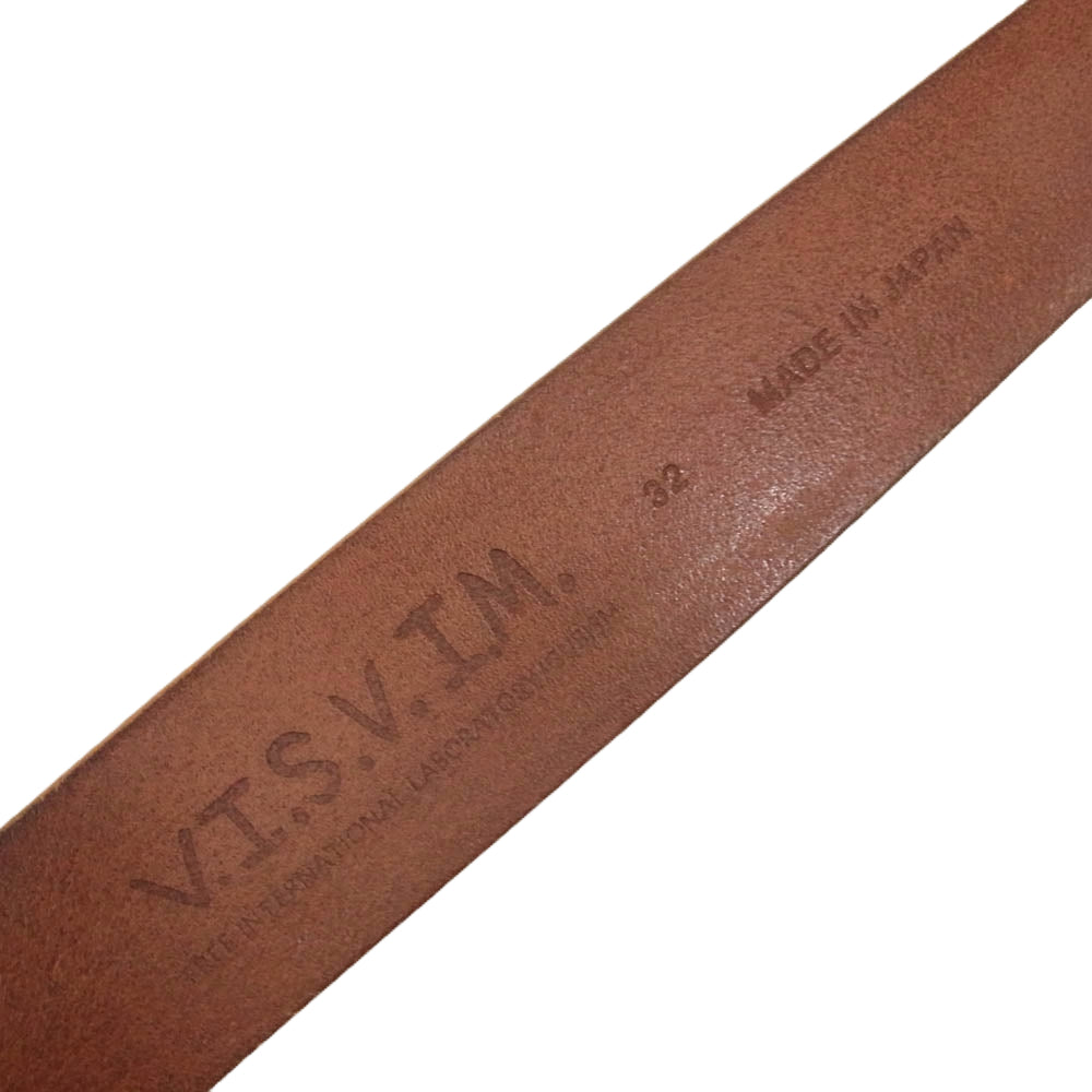 VISVIM ビズビム PLAIN BELT プレーン レザー ベルト ブラウン系 32【中古】