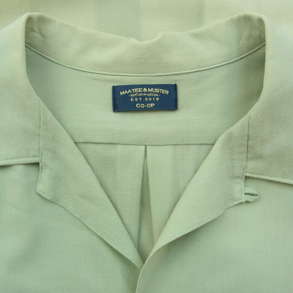 マーティーアンドサンズ MTMU3103-0604 MusterWerk別注 ウール シアー シャツ ライトグリーン系 2【中古】