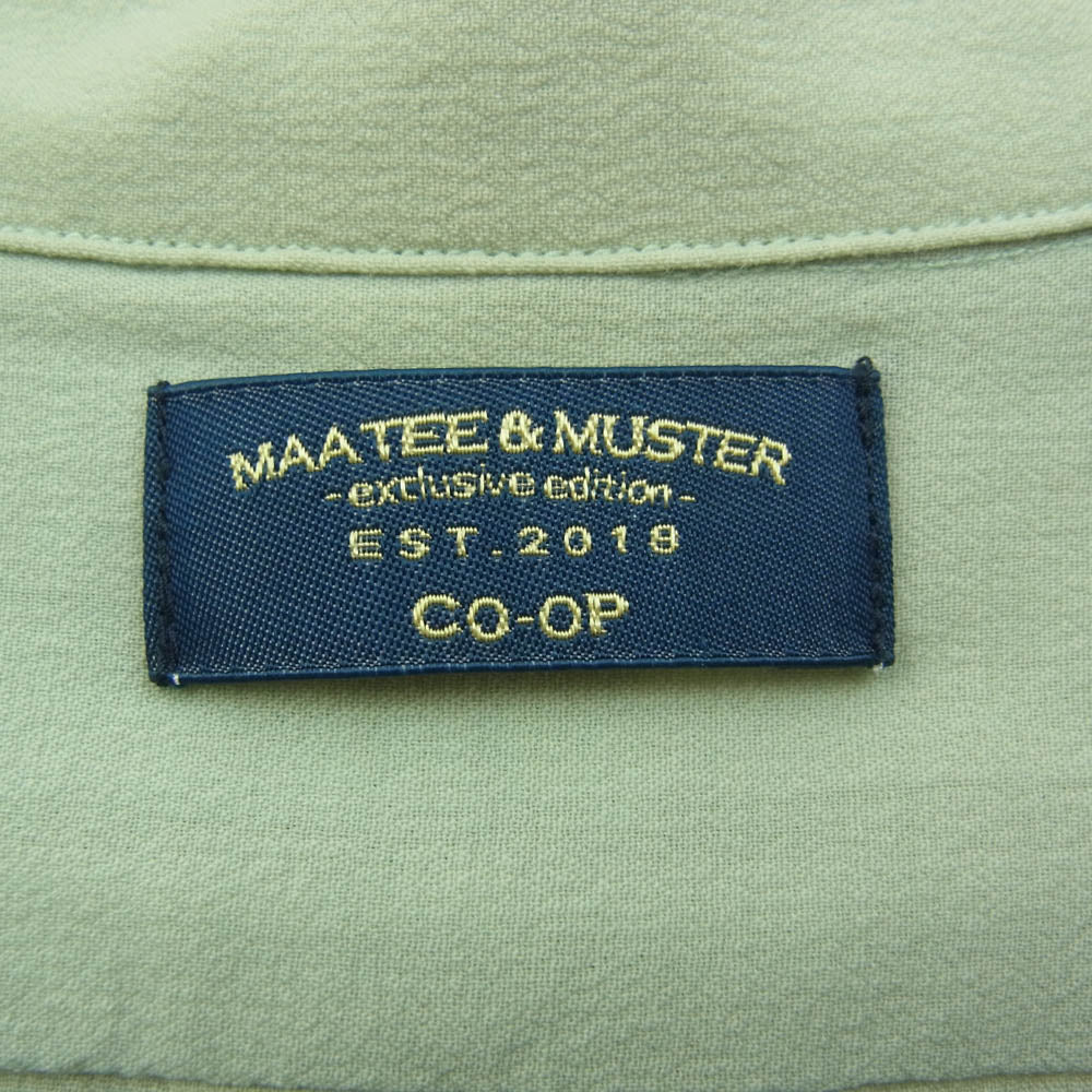 マーティーアンドサンズ MTMU3103-0604 MusterWerk別注 ウール シアー シャツ ライトグリーン系 2【中古】