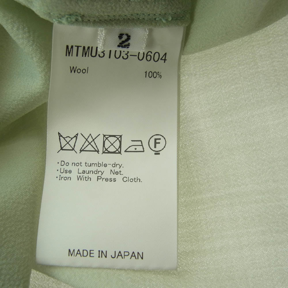 マーティーアンドサンズ MTMU3103-0604 MusterWerk別注 ウール シアー シャツ ライトグリーン系 2【中古】