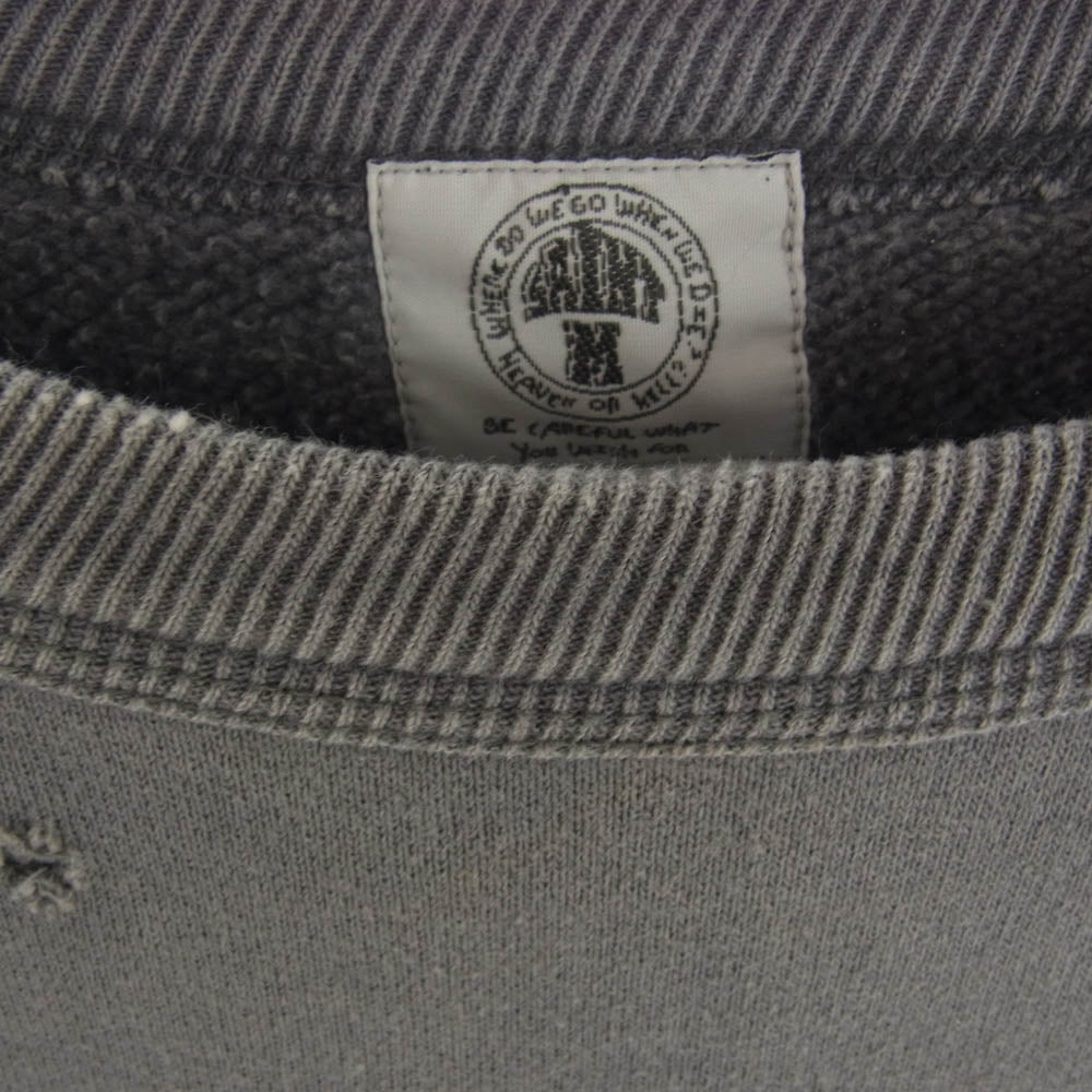 SAINT MICHAEL セントマイケル 21SS SM-S21-0000-018 SWEAT SHIRT ヴィンテージ 加工 長袖 スウェット シャツ グレー系 M【中古】