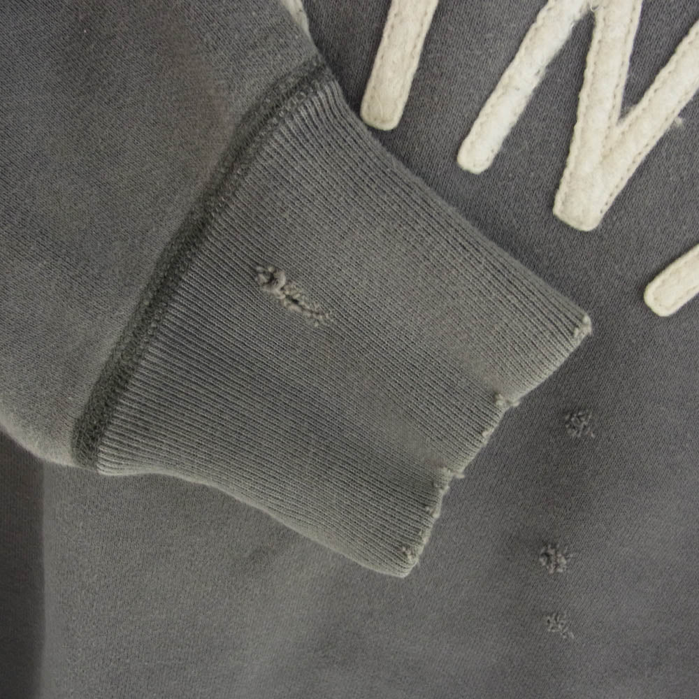SAINT MICHAEL セントマイケル 21SS SM-S21-0000-018 SWEAT SHIRT ヴィンテージ 加工 長袖 スウェット シャツ グレー系 M【中古】