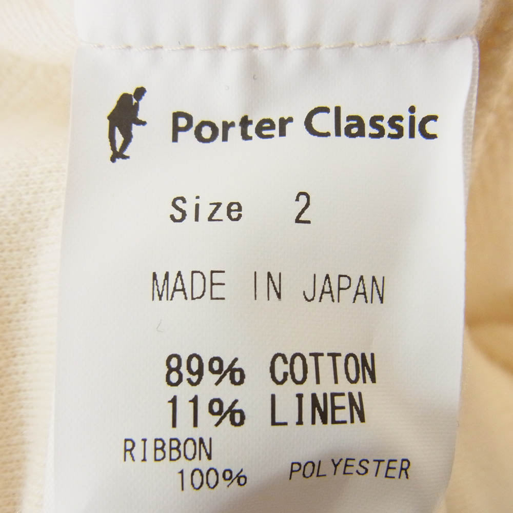 PORTER CLASSIC ポータークラシック PC-036-1582-90-2 SUMMER PILE T-SHIRT サーマル パイル Tシャツ オフホワイト系 2【新古品】【未使用】【中古】
