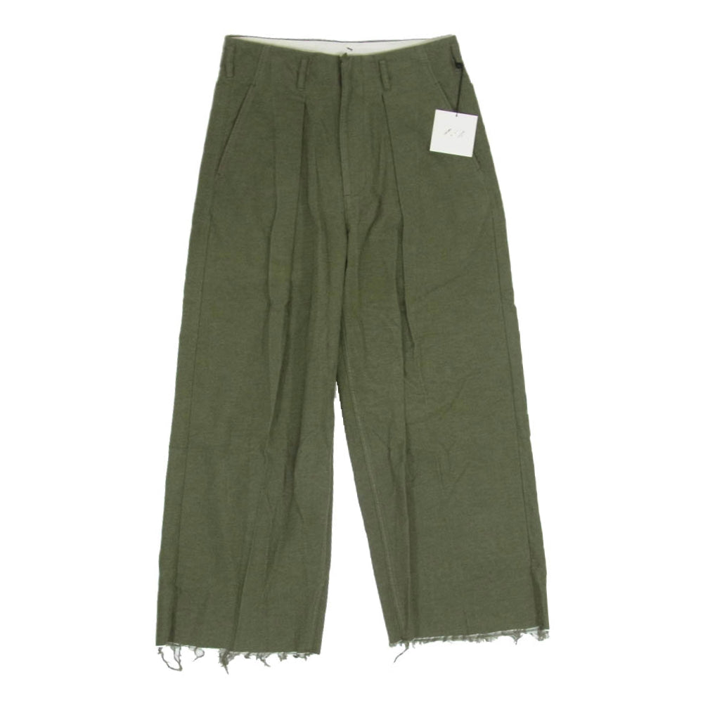 サバイ 20A-031808 TUCK BAGGY タック バギー パンツ カーキ系 M【新古品】【未使用】【中古】