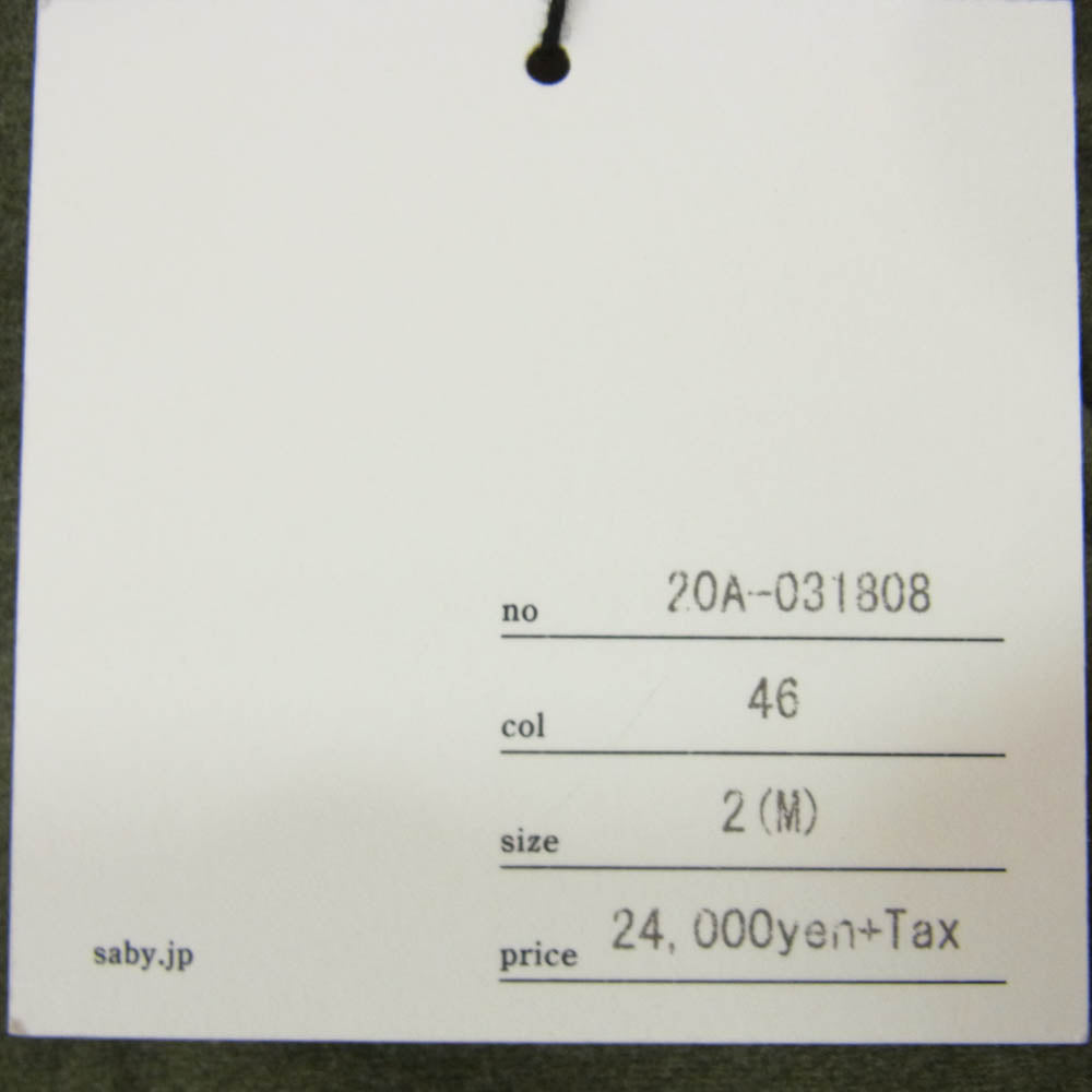 サバイ 20A-031808 TUCK BAGGY タック バギー パンツ カーキ系 M【新古品】【未使用】【中古】