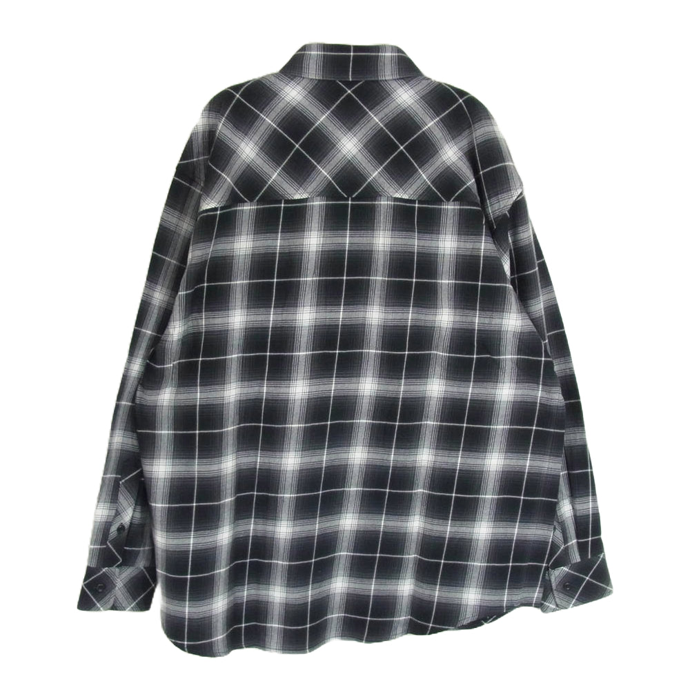 ラフ Rafu001 Standerd shirt スタンダード チェック 長袖 シャツ ブラック系 M【新古品】【未使用】【中古】