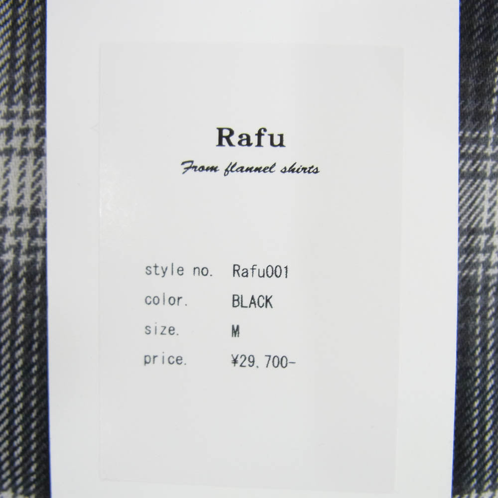 ラフ Rafu001 Standerd shirt スタンダード チェック 長袖 シャツ ブラック系 M【新古品】【未使用】【中古】