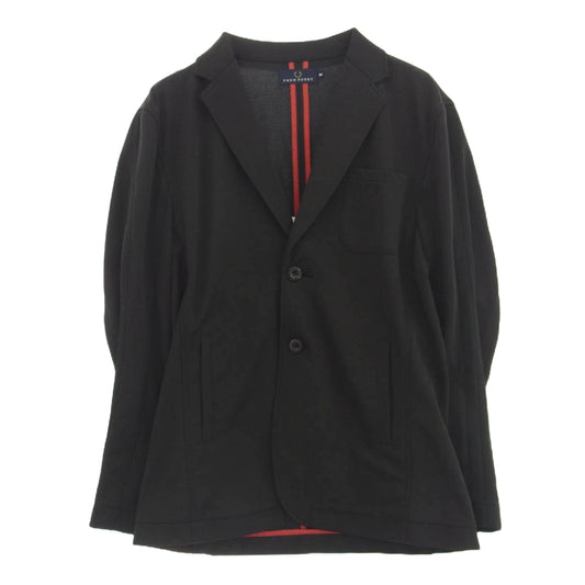 FRED PERRY フレッドペリー F2004 袖2ライン入り ロゴ ジャージー テーラード ジャケット ブラック系 M【中古】