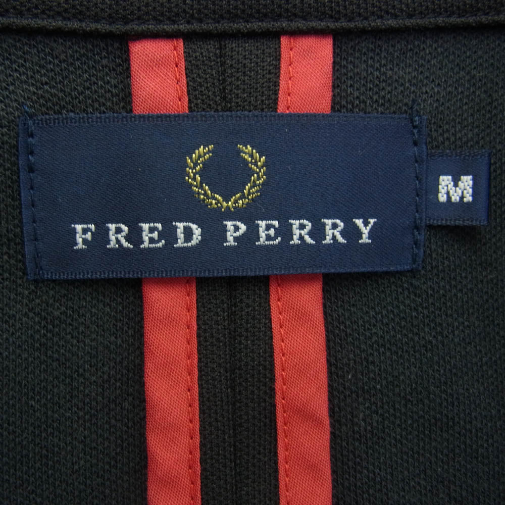 FRED PERRY フレッドペリー F2004 袖2ライン入り ロゴ ジャージー テーラード ジャケット ブラック系 M【中古】