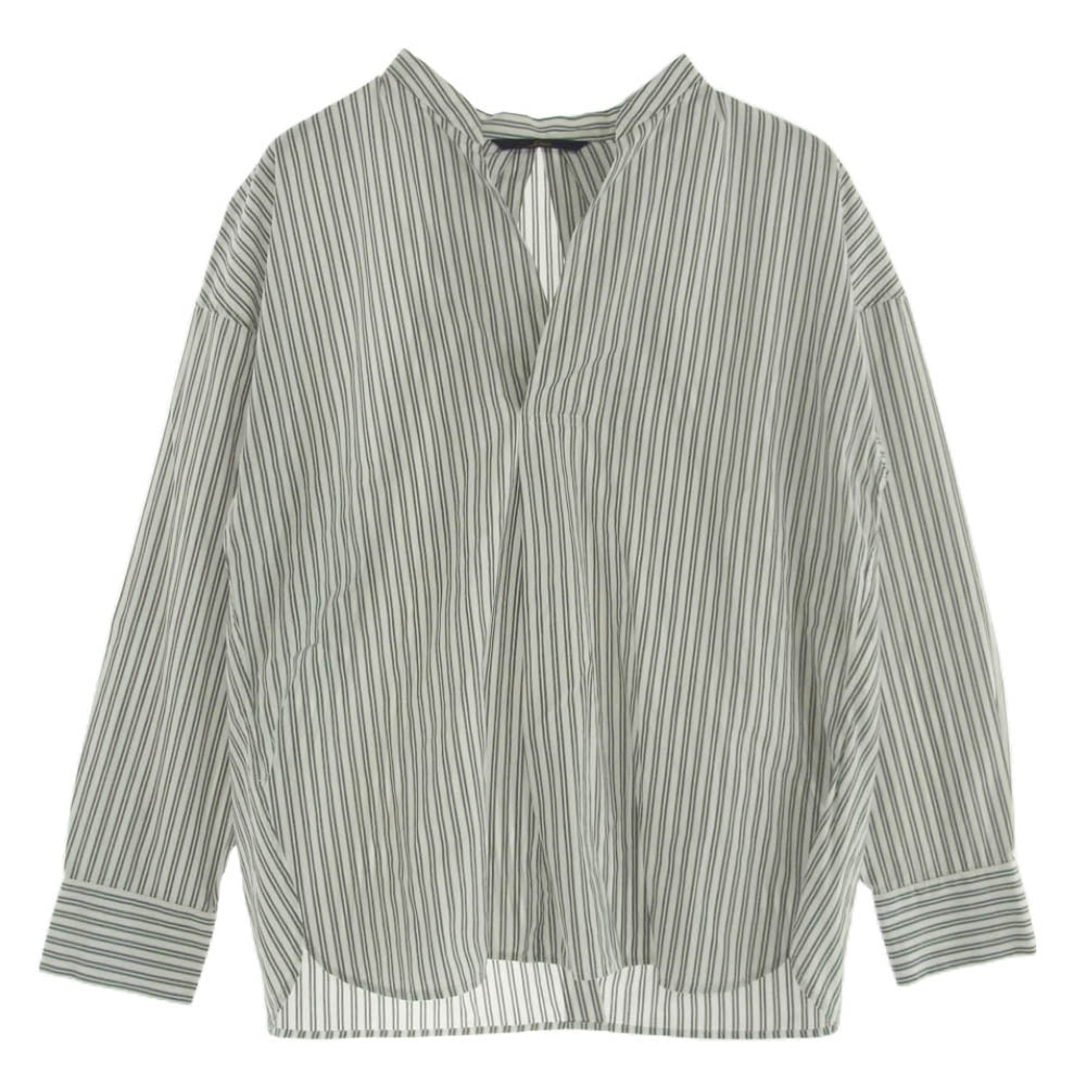 リエス ストライプ スキッパー シャツ ホワイト系【中古】