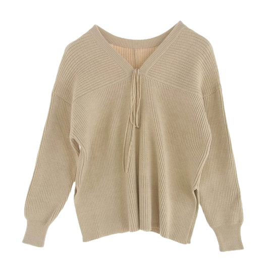 クラネ 12106-2012 MIX COLOR STRING WIDE KNIT TOPS ミックスカラー ストリング ワイド ニット トップス ベージュ系 1【美品】【中古】