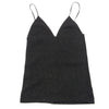 カナコサカイ RIBBED-KNIT CAMISOLE リブ ニット キャミソール ラメ ポーチ付き ブラック系 36【美品】【中古】