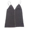 カナコサカイ RIBBED-KNIT CAMISOLE リブ ニット キャミソール ラメ ポーチ付き ブラック系 36【美品】【中古】