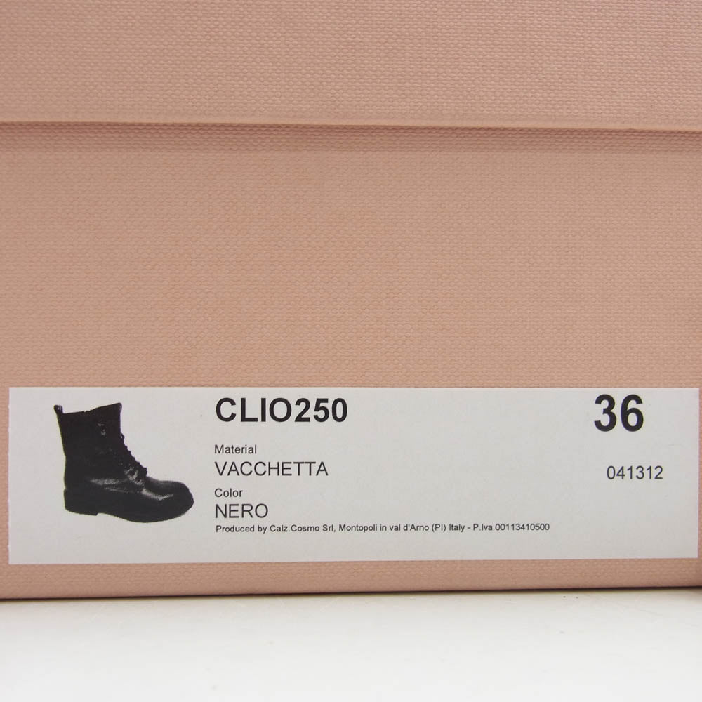 ファビオルスコーニ CLIO250 レザー レースアップ ショート ブーツ ブラック系 36【美品】【中古】