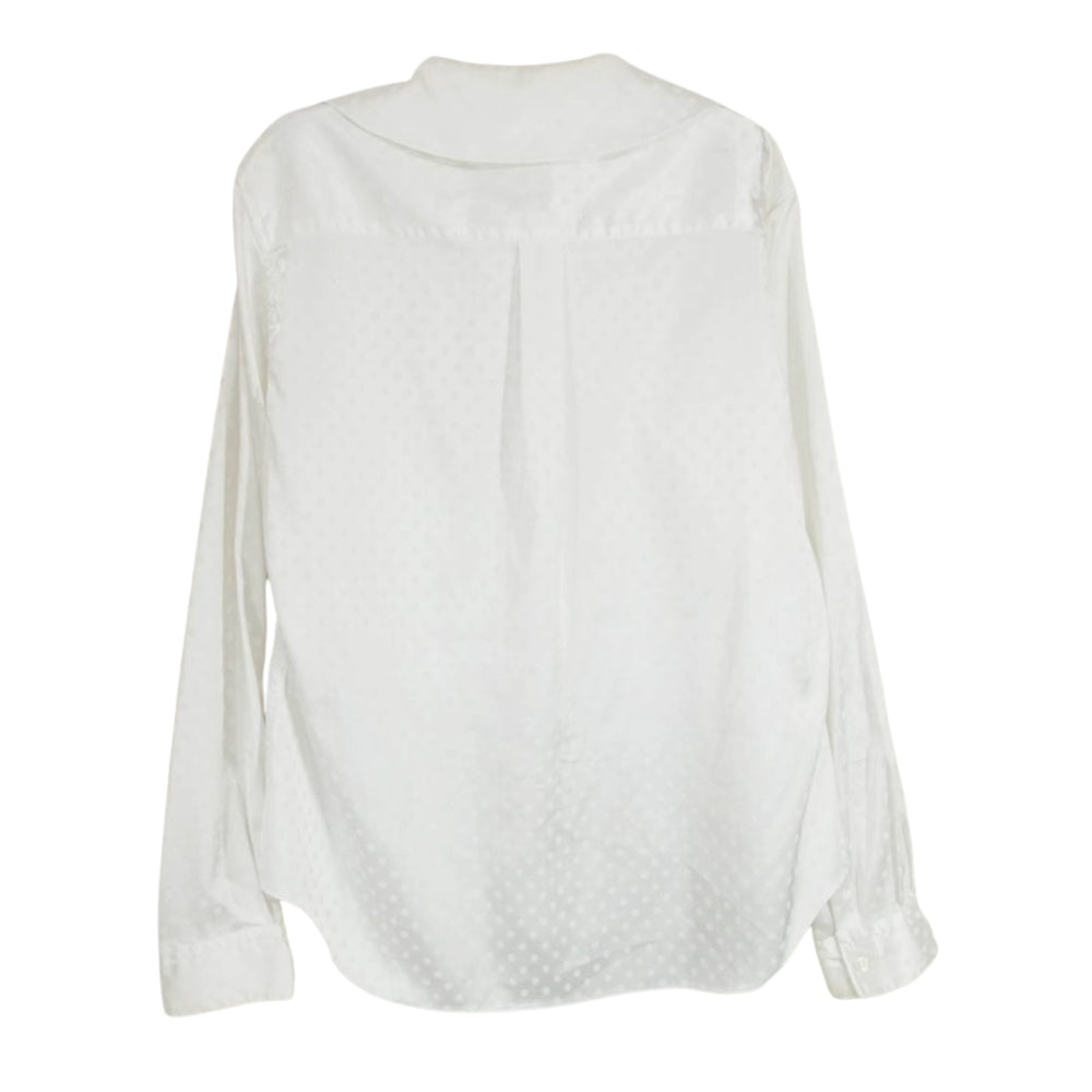COMME des GARCONS コムデギャルソン RD-B006 コムコム ドット 総柄 丸襟 長袖 シャツ ホワイト系 S【中古】