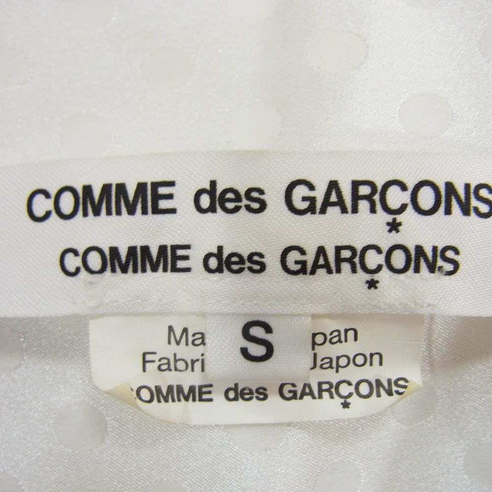 COMME des GARCONS コムデギャルソン RD-B006 コムコム ドット 総柄 丸襟 長袖 シャツ ホワイト系 S【中古】