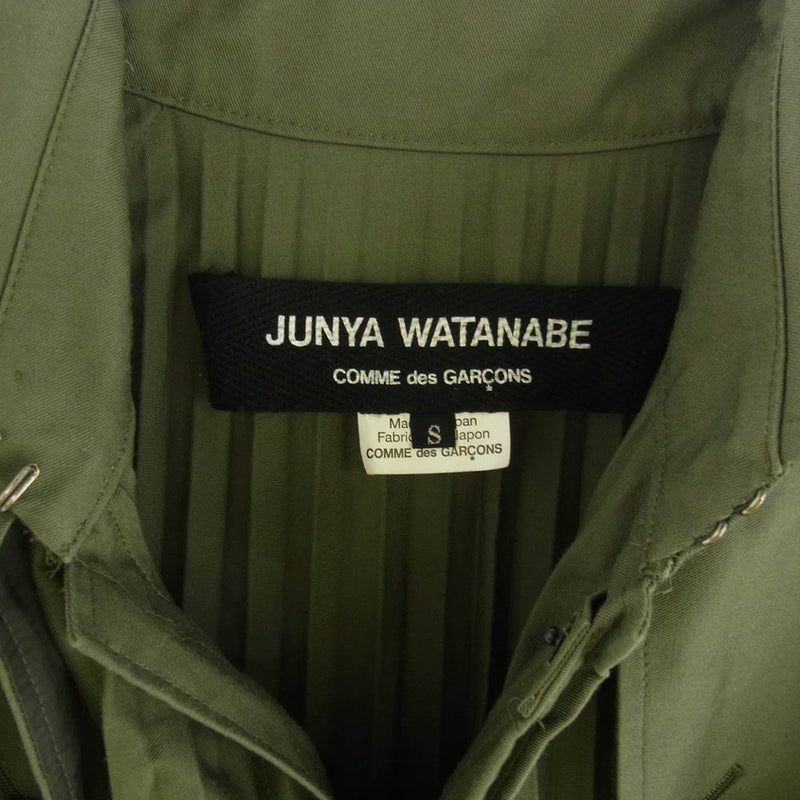 JUNYA WATANABE COMME des GARCONS ジュンヤワタナベコムデギャルソン 16SS JQ-J009 プリーツ トレンチ コート カーキ系 S【中古】