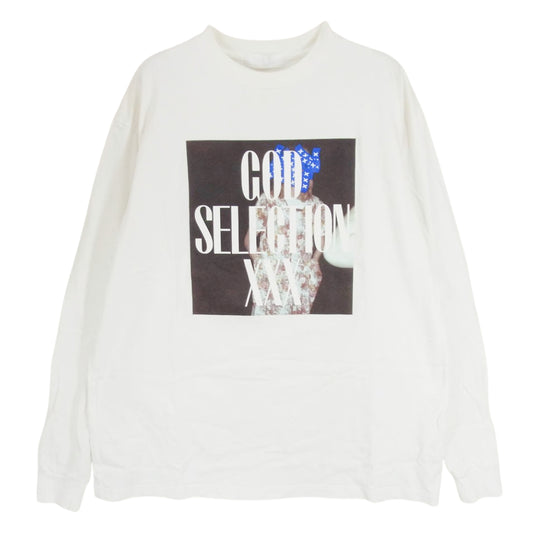 GOD SELECTION XXX ゴッドセレクション フォト プリント カットソー ロングスリーブ Tシャツ 長袖 ホワイト系 L【中古】