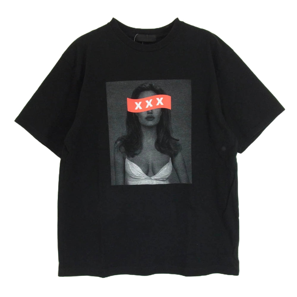 ゴッドセレクション XXX カットソー 長袖 ロゴプリント 黒 ブラック 美品 GOD SELECTION XXX（Tシャツ/カットソー(七分/長袖)）のフリマ