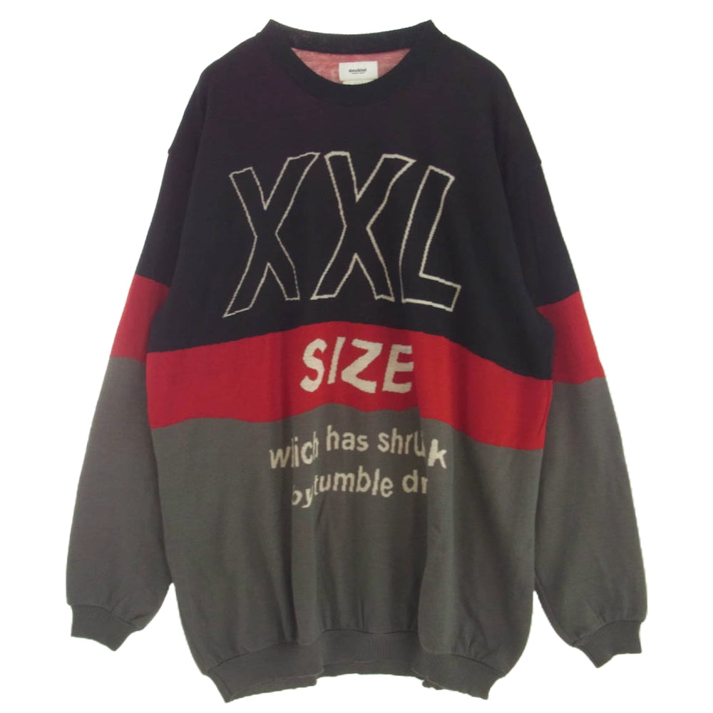 ダブレット 17AW 17AW15KN13-4 SHRUNK OVERSIZED KNITWEAR シュリンク オーバーサイズ ニット セーター グレー系 レッド系 FREE【中古】