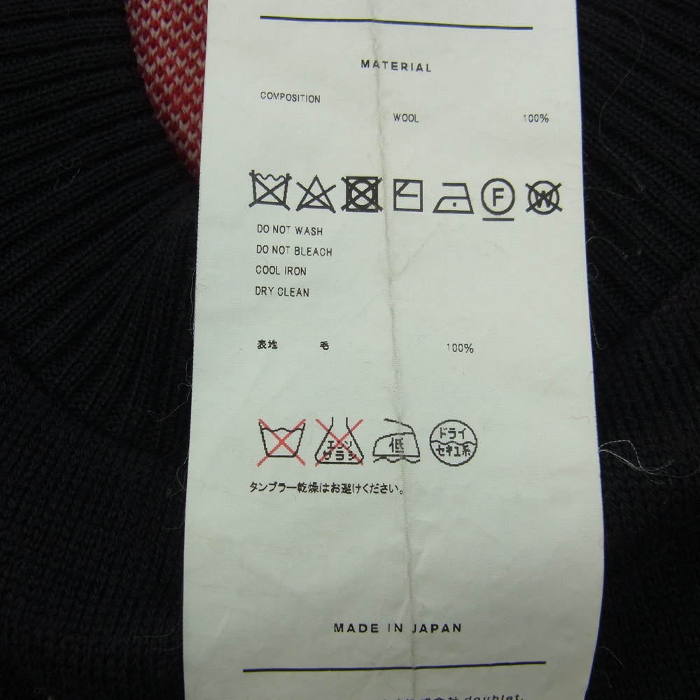 ダブレット 17AW 17AW15KN13-4 SHRUNK OVERSIZED KNITWEAR シュリンク オーバーサイズ ニット セーター グレー系 レッド系 FREE【中古】