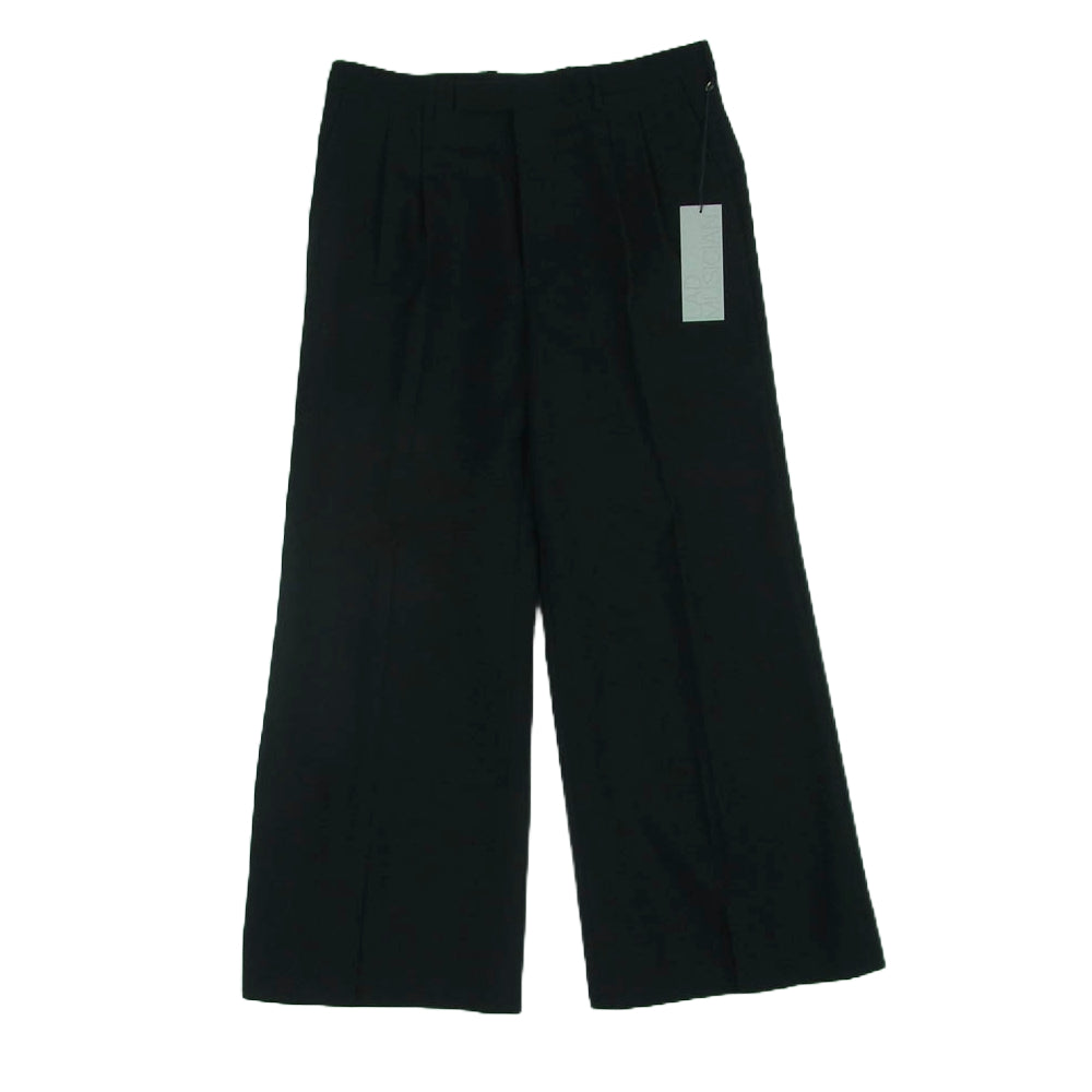 LAD MUSICIAN ラッドミュージシャン 21SS 2121-558 2Tuck Wide Flare Slacks 2タック ワイド フレア スラックス パンツ ブラック系 44【中古】