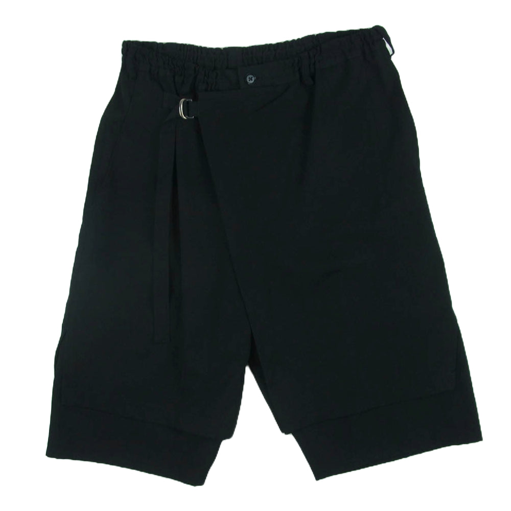 Yohji Yamamoto POUR HOMME ヨウジヤマモトプールオム 22SS HG-P43-100 ウール ギャバジン ラップ パンツ ブラック系 3【中古】