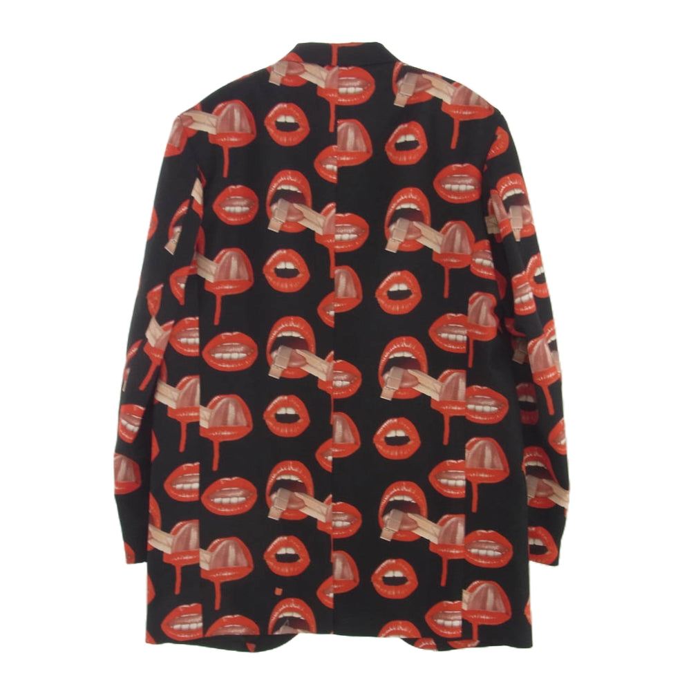 KIDILL キディル 22SS KLSTA-JK12-FM All-over pattern Tailored jacket Lip design リップデザイン 総柄 テーラードジャケット ブラック系 レッド系【美品】【中古】