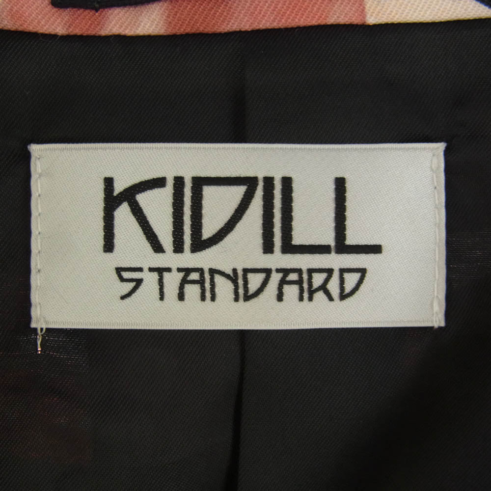 KIDILL キディル 22SS KLSTA-JK12-FM All-over pattern Tailored jacket Lip design リップデザイン 総柄 テーラードジャケット ブラック系 レッド系【美品】【中古】