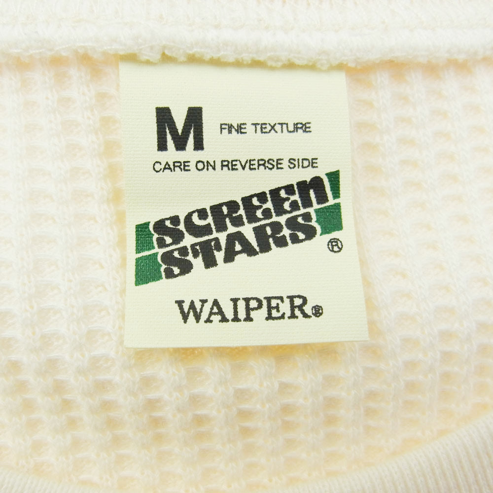 WAIPER ワイパー × SCREEN STARS スクリーンスターズサーマル ワッフル ロングスリーブカットソー 長袖 クルーネック ホワイト オフホワイト系 M【中古】