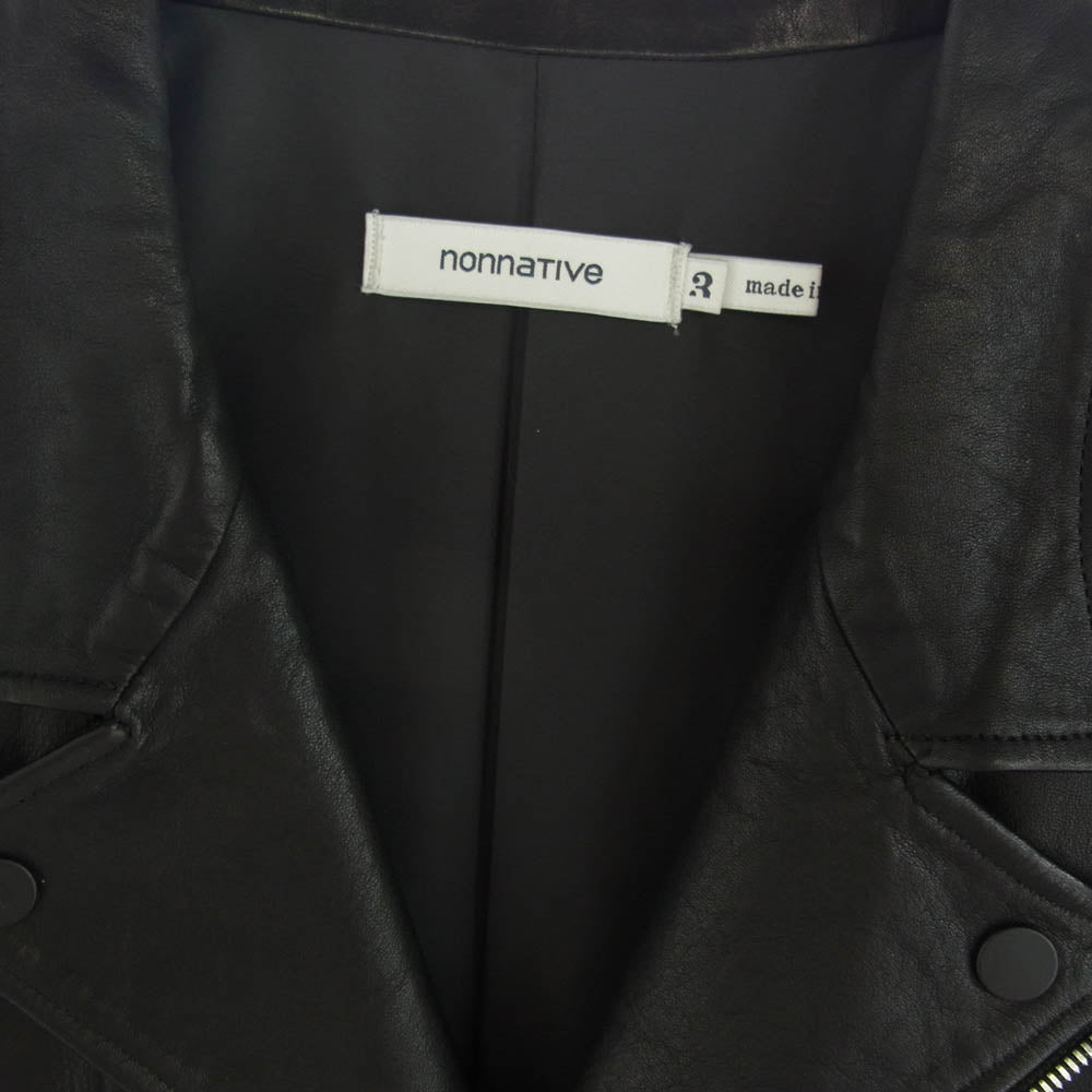 nonnative ノンネイティブ NN-J2816 RIDER BLOUSON COW LEATHER カウレザー ダブル ライダース ブルゾン ジャケット ブラック系 3【中古】