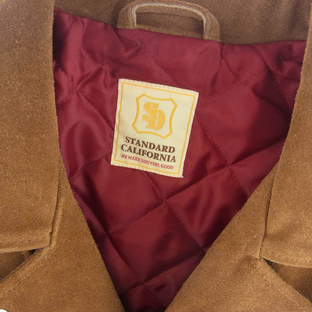 STANDARD CALIFORNIA スタンダードカリフォルニア Cow Suede Double Riders Jacket スエード レザー ダブル ライダース ジャケット ブラウン系 L【中古】