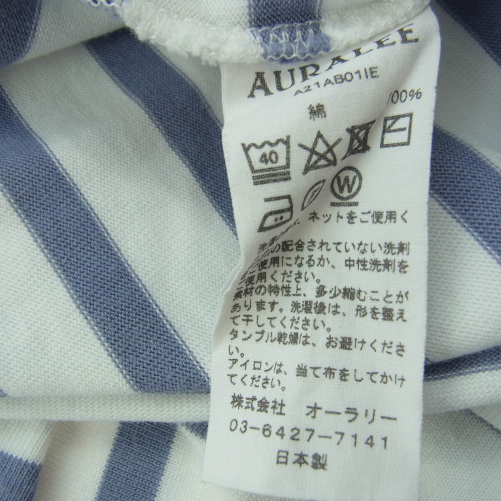 AURALEE オーラリー A21AB01IE for IENA イエナ バスク シャツ ボーダー 長袖 カットソー ホワイト系 ブルー系 1【中古】
