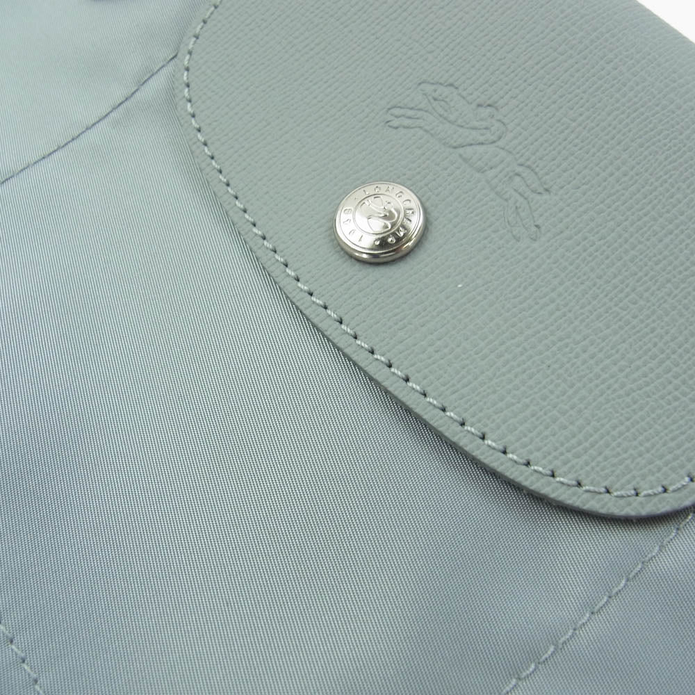 Longchamp ロンシャン ル プリアージュ M 折りたたみ ナイロン バッグ グレー系【美品】【中古】