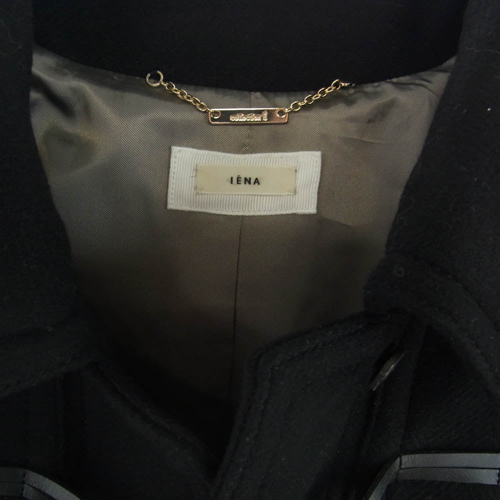 IENA イエナ コクーン ウール ショート ダッフルコート ブラック系 36【新古品】【未使用】【中古】