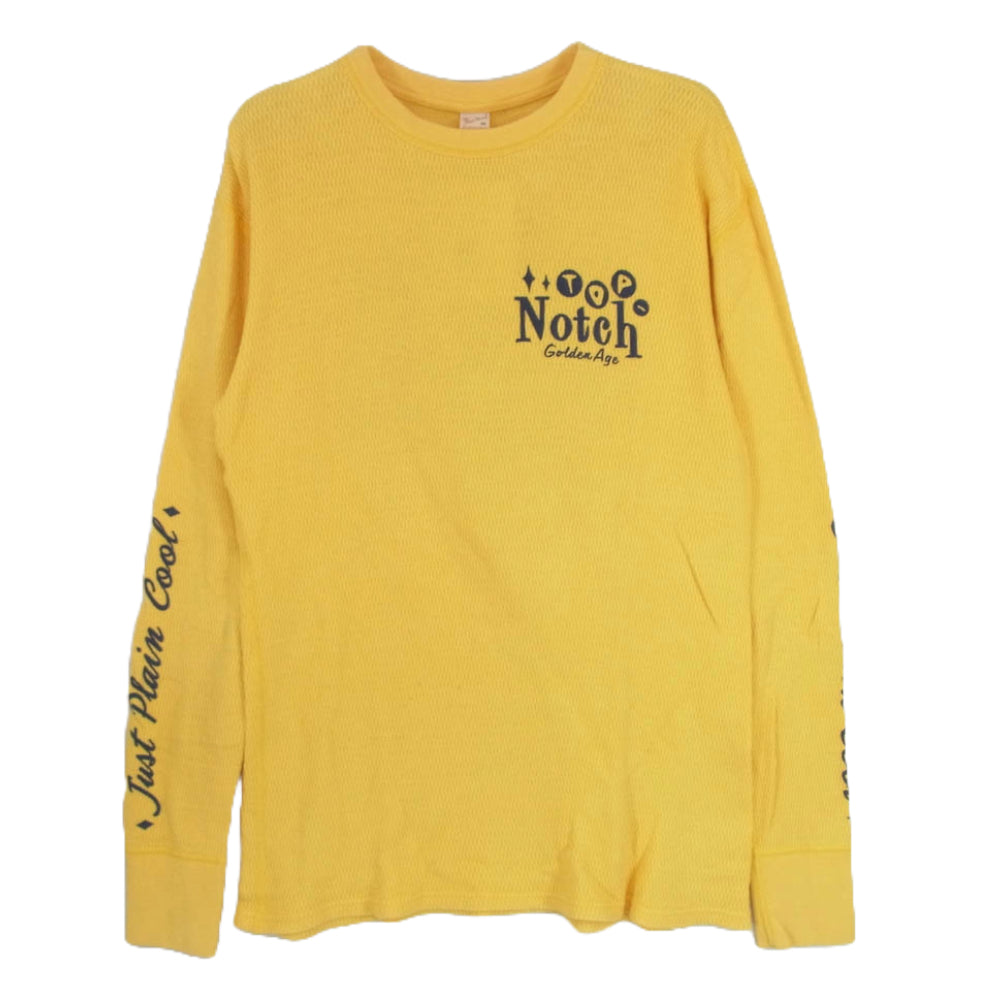 THE FLAT HEAD ザフラットヘッド TOP NOTCH ロゴ サーマル ロングスリーブ カットソー 長袖 Tシャツ イエロー系 42【中古】