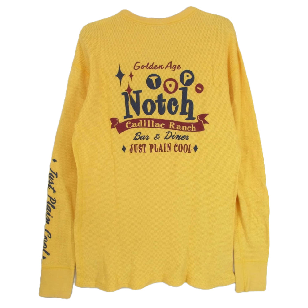 THE FLAT HEAD ザフラットヘッド TOP NOTCH ロゴ サーマル ロングスリーブ カットソー 長袖 Tシャツ イエロー系 42【中古】