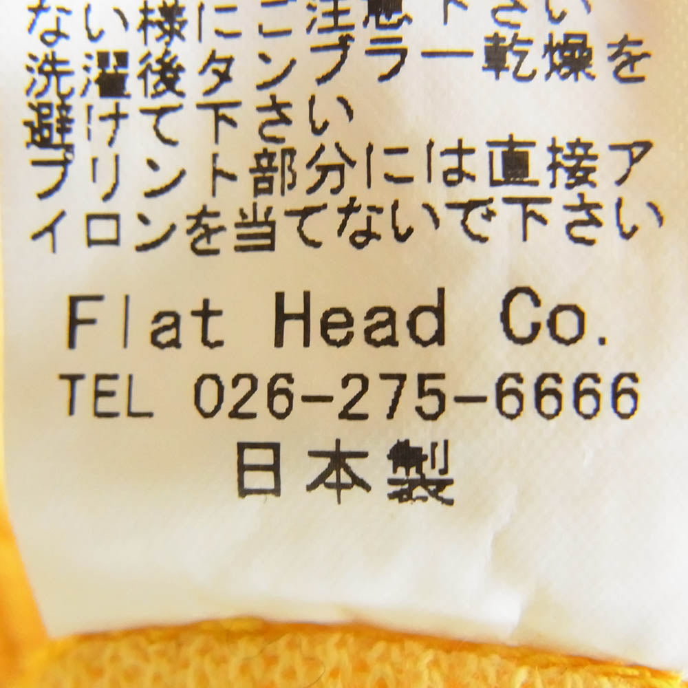 THE FLAT HEAD ザフラットヘッド TOP NOTCH ロゴ サーマル ロングスリーブ カットソー 長袖 Tシャツ イエロー系 42【中古】