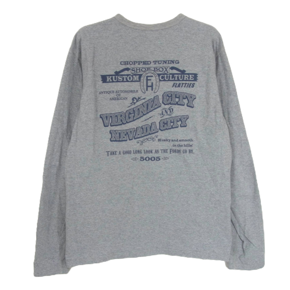 THE FLAT HEAD ザフラットヘッド GLORY PARK グローリー パーク ロゴ プリント 長袖 Ｔシャツ グレー系 40【中古】