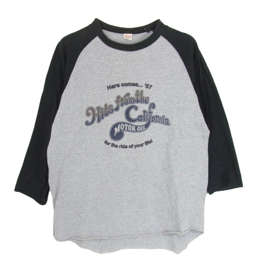 THE FLAT HEAD ザフラットヘッド GLORY PARK グローリー パーク ラグラン ロゴ Ｔシャツ グレー系 40【中古】