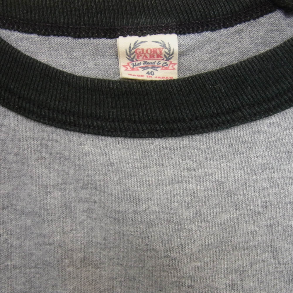 THE FLAT HEAD ザフラットヘッド GLORY PARK グローリー パーク ラグラン ロゴ Ｔシャツ グレー系 40【中古】