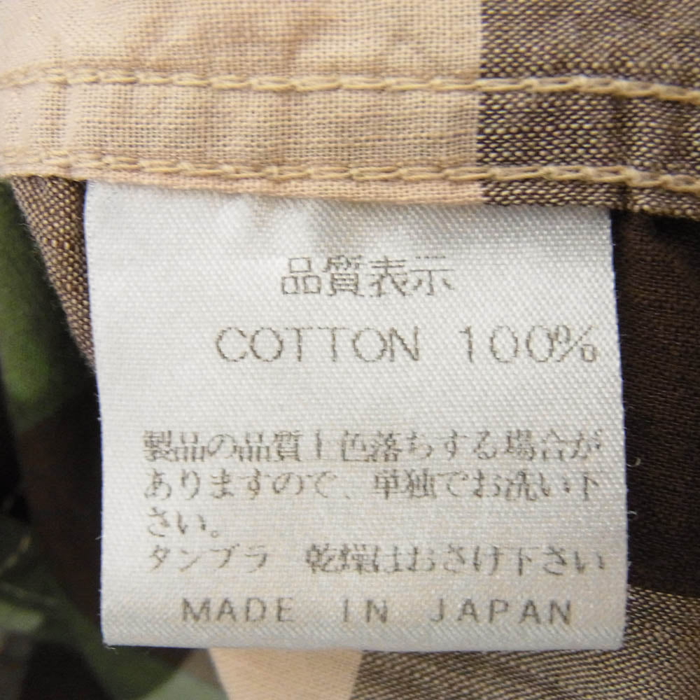 THE FLAT HEAD ザフラットヘッド ウエスタン チェック 半袖 シャツ グリーン系 40【中古】