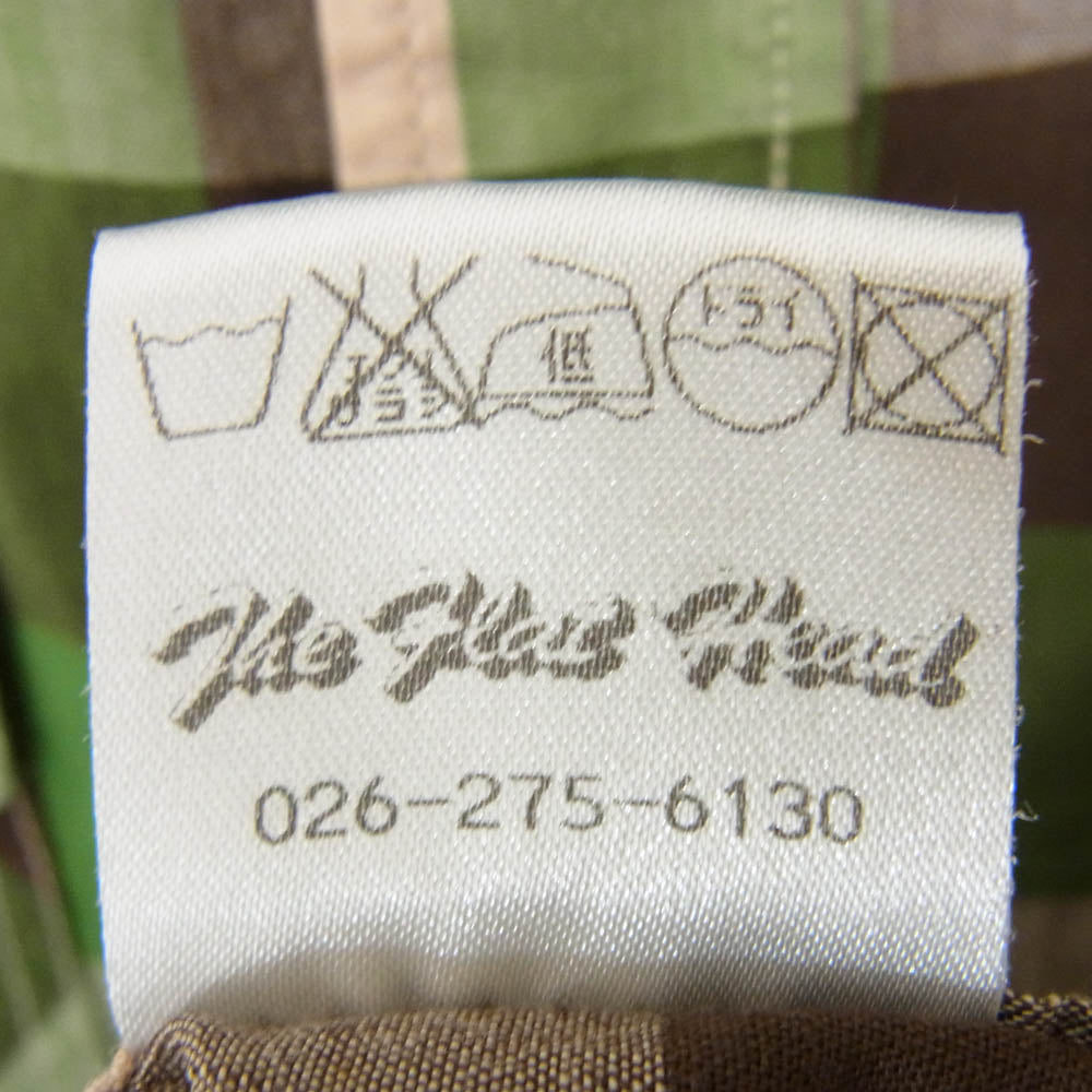 THE FLAT HEAD ザフラットヘッド ウエスタン チェック 半袖 シャツ グリーン系 40【中古】