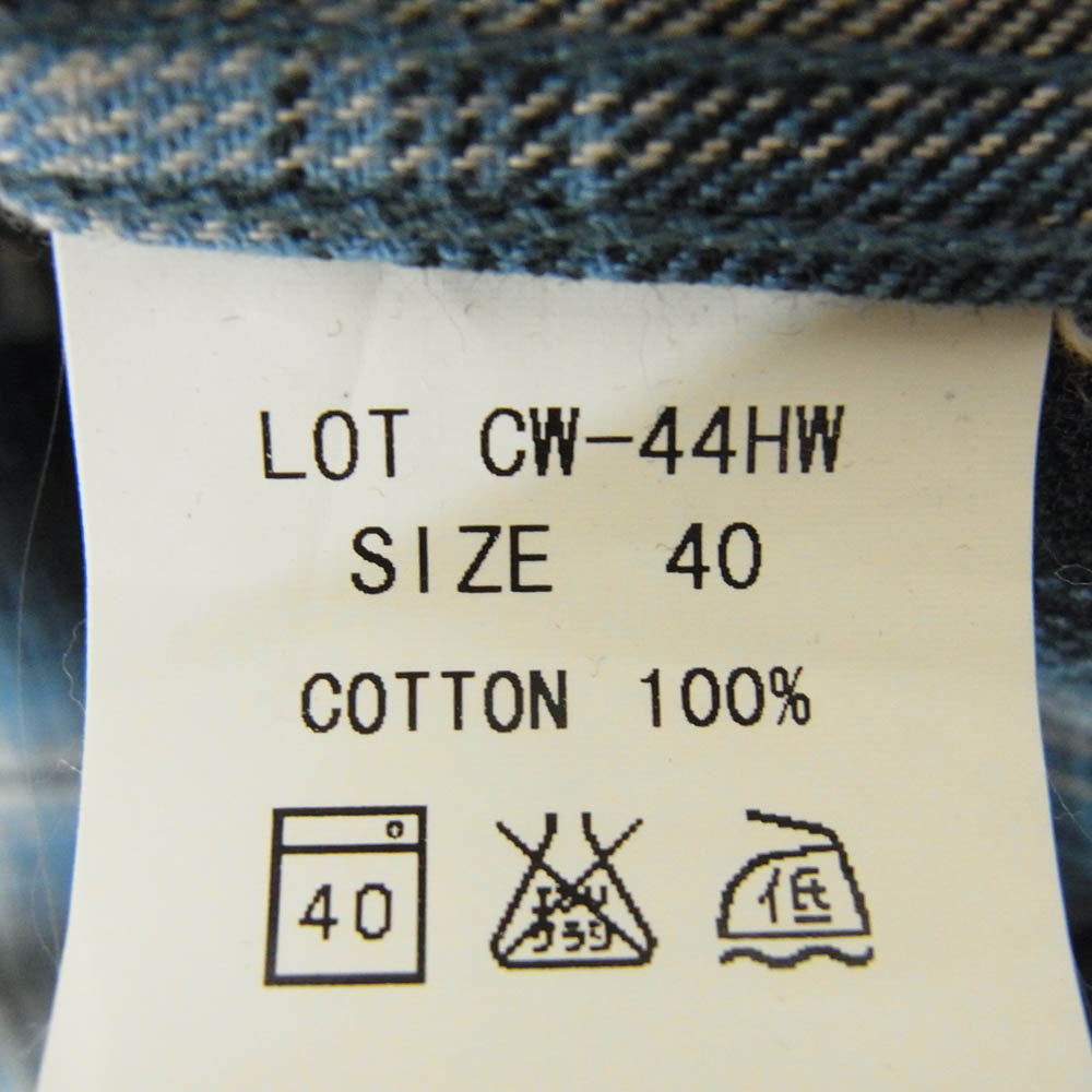 THE FLAT HEAD ザフラットヘッド CW-44HW ネイティブチェック ウエスタン 半袖シャツ ブルー系 40【中古】