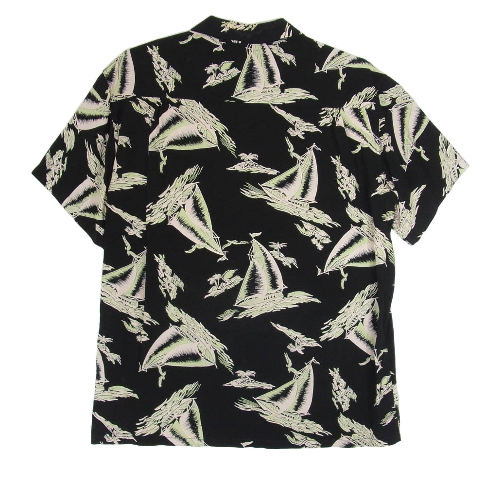 THE FLAT HEAD ザフラットヘッド レーヨン ハワイアン シャツ ブラック系 L【中古】